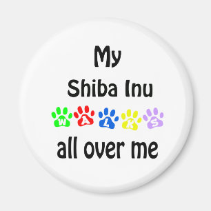 Shiba Inu Walks Design Magnet