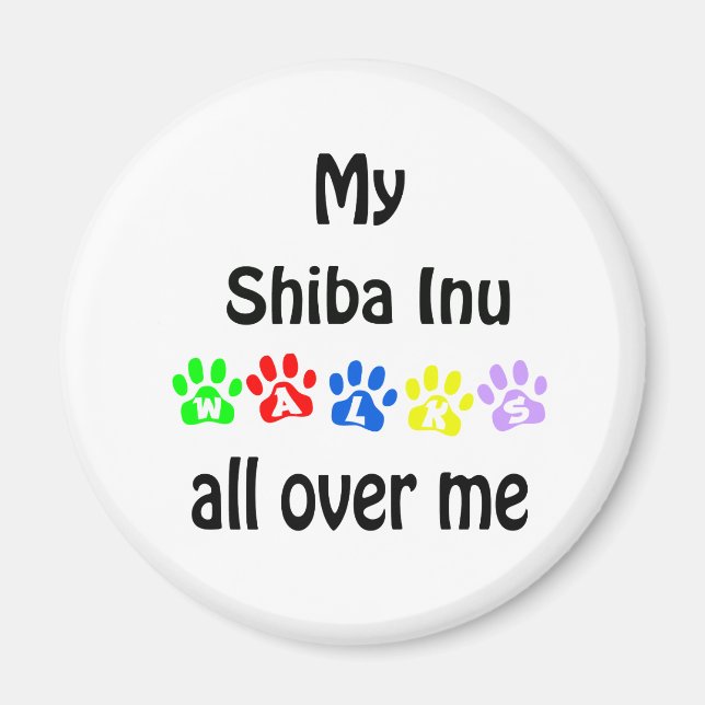 Shiba Inu Walks Design Magnet (Vorne)