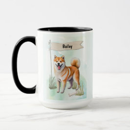 Shiba Inu Watercolor Personalized Dog Tasse