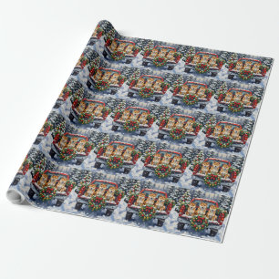 Shiba Inu Weihnachten Rotes Lastwagen Ferien Geschenkpapier