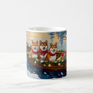 Shiba Inu Weihnachtsboot Urlaub Kaffeetasse