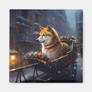 Shiba Inu Weihnachtsfeiertage Magnet