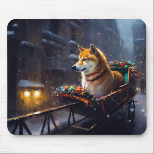 Shiba Inu Weihnachtsfeiertage Mousepad