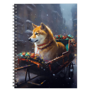 Shiba Inu Weihnachtsfeiertage Notizblock