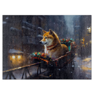 Shiba Inu Weihnachtsfeiertage Schneidebrett
