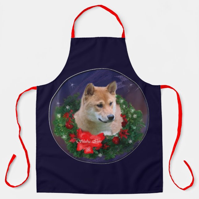 Shiba Inu Weihnachtsgeschenk Schürze (Vorderseite)