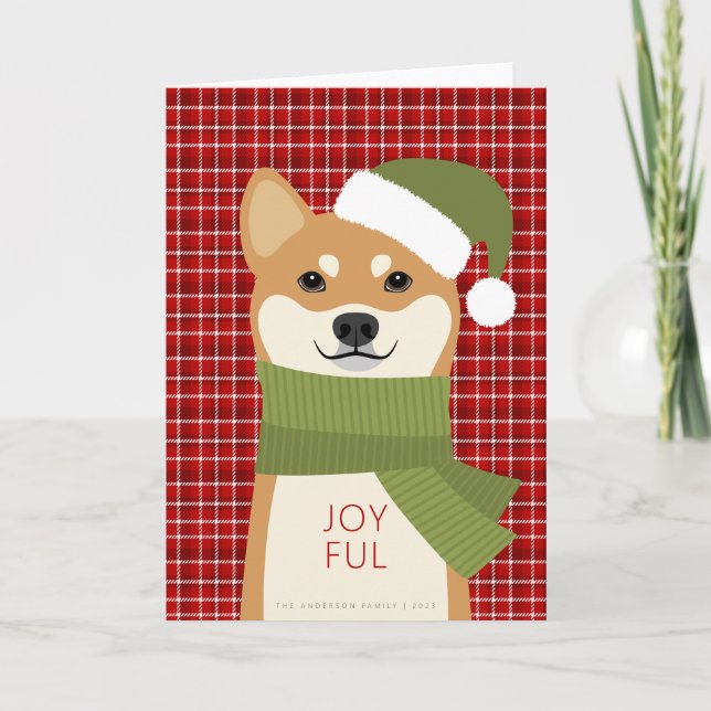 Shiba Inu Weihnachtskarte Feiertagskarte (Vorderseite)