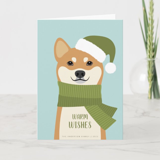 Shiba Inu Weihnachtskarte Feiertagskarte (Vorderseite)