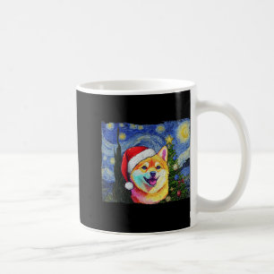 Shiba Inu Weihnachtsmannmütze Weihnachten Starry N Kaffeetasse