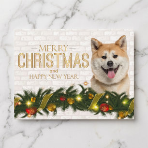Shiba Inu Weihnachtspostkarte Feiertagspostkarte