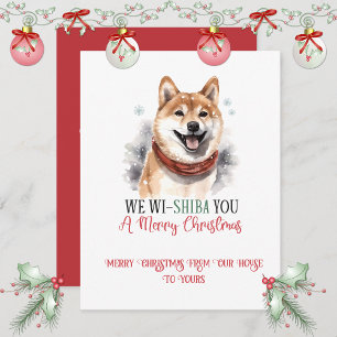 Shiba Inu Weihnachtsträume   Feiertagskarte