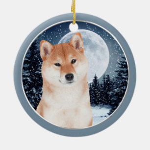Shiba Inu Weihnachtsverzierung Keramikornament