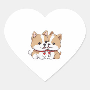 shiba inu Welpe Classic T - Shirt Herz-Aufkleber