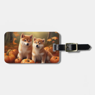 Shiba Inu Welppy Autumn Delight Pumpkin Gepäckanhänger