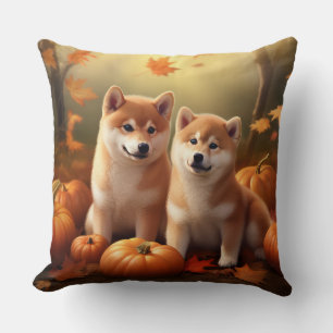 Shiba Inu Welppy Autumn Delight Pumpkin Kissen