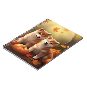 Shiba Inu Welppy Autumn Delight Pumpkin Notizblock