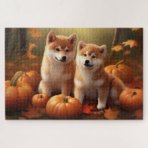 Shiba Inu Welppy Autumn Delight Pumpkin Puzzle