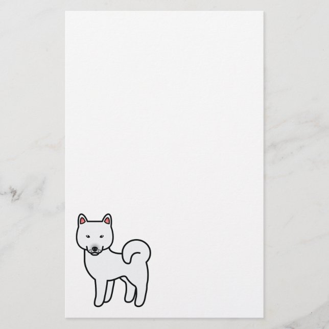 Shiba Inu White Briefpapier (Vorderseite)