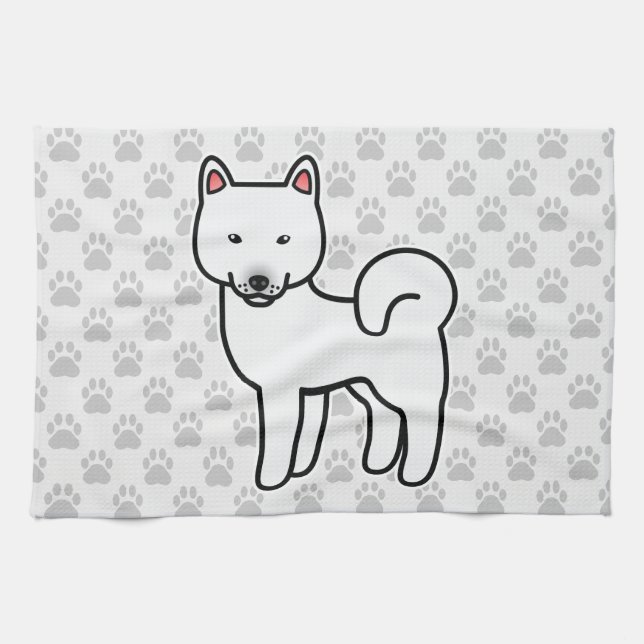 Shiba Inu White Handtuch (Horizontal)