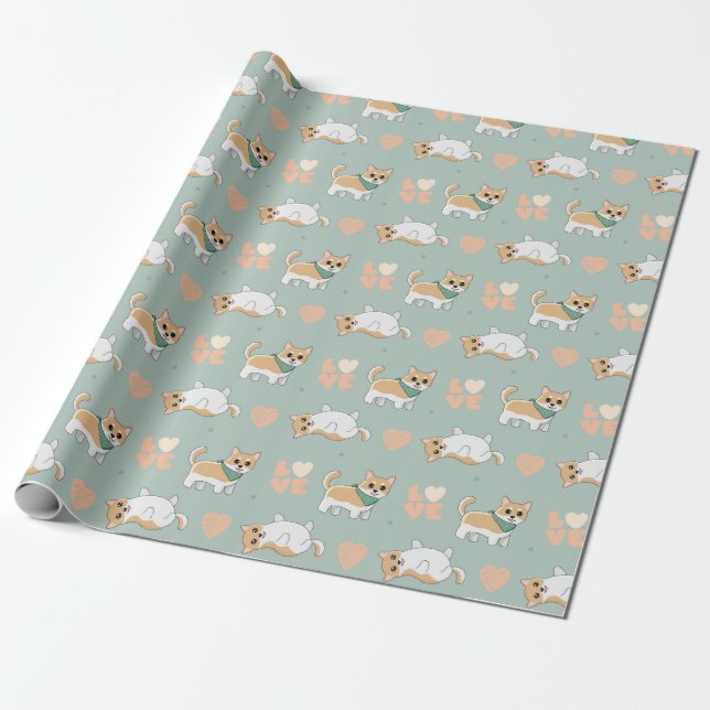 Shiba Inu Wrapping Paper Geschenkpapier (Ungerollt)
