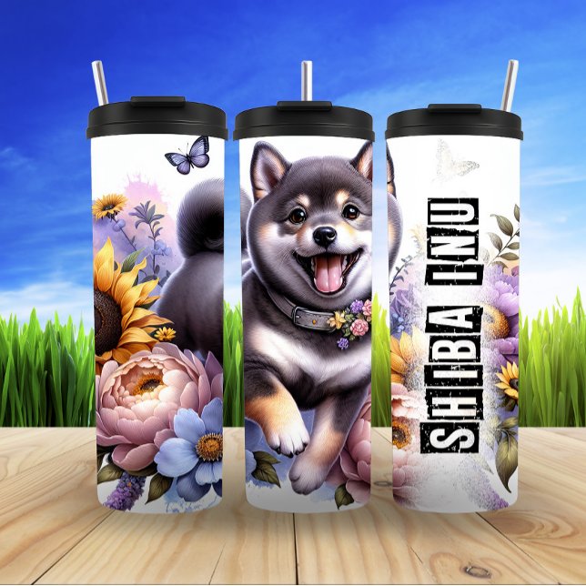 Shiba Inus Blume Frolic Thermosbecher (Von Creator hochgeladen)