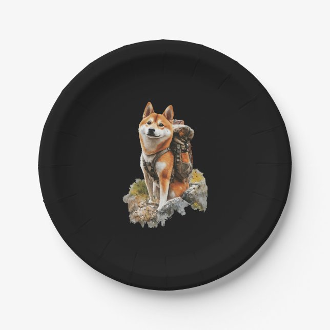 Shiba Pitbull Inu Pappteller (Vorderseite)