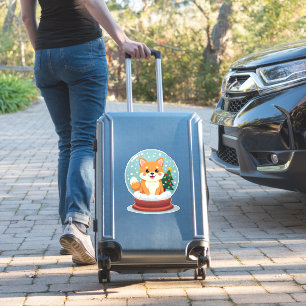 Shiba Snow Globe Aufkleber