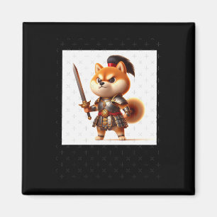 Shiba Warrior #1 Schwertaufkleber Magnet