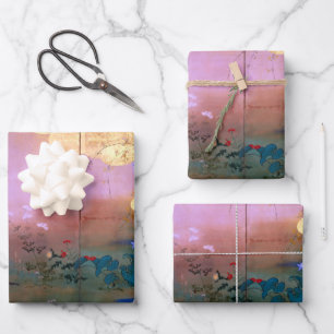 Shibata Zeshin Blume und Vögel der vier Jahreszeit Geschenkpapier Set