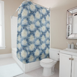 Shibori Blue Gefärbte Krawatte Japan Traditionelle Duschvorhang
