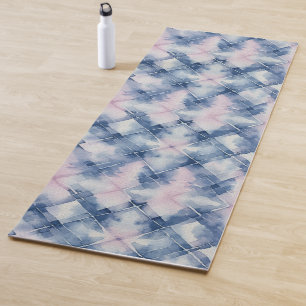 Shibori Blue Gefärbte Krawatte Japan Traditionelle Yogamatte
