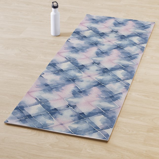 Shibori Blue Gefärbte Krawatte Japan Traditionelle Yogamatte (Beispiel)