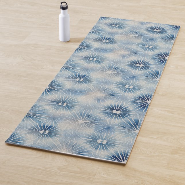 Shibori Blue Gefärbte Krawatte Japan Traditionelle Yogamatte (Beispiel)