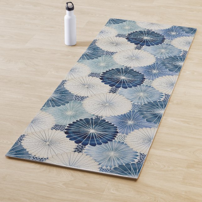 Shibori Blue Gefärbte Krawatte Japan Traditionelle Yogamatte (Beispiel)