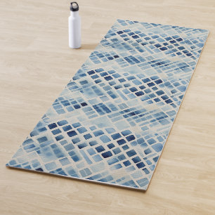 Shibori Blue Gefärbte Krawatte Japan Traditionelle Yogamatte