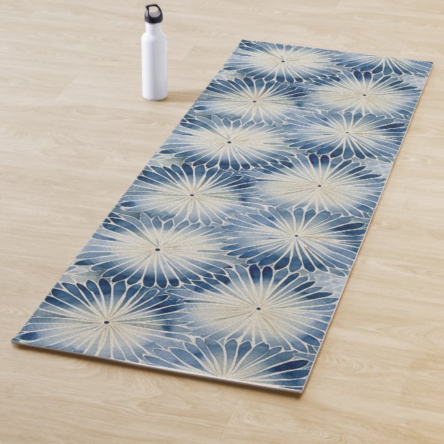Shibori Blue Gefärbte Krawatte Japan Traditionelle Yogamatte (Beispiel)