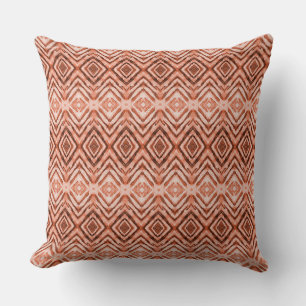 Shibori Diamonds Rust Orange Pattern Kissen