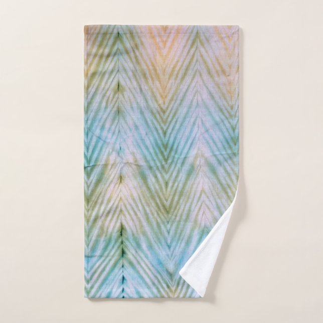 Shibori Dye Blue Zickzack Boho Badetücher Set (Handtuch)