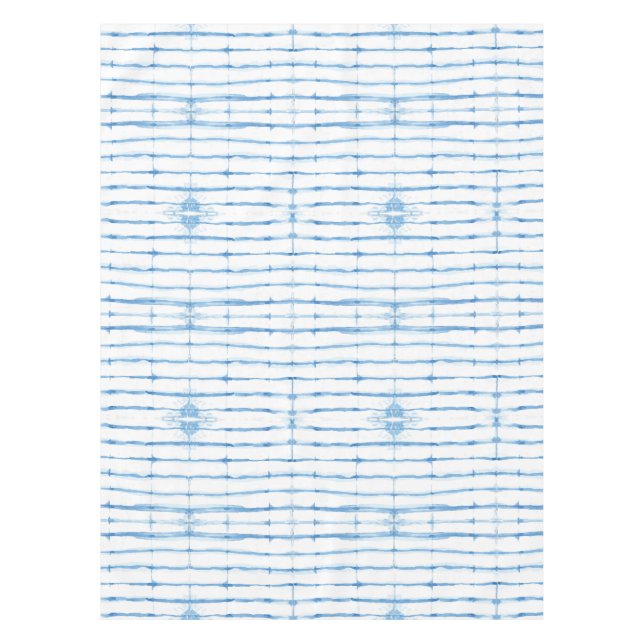 Shibori Gefärbte Krawatte Blue Line Muster Tablecl Tischdecke (Vorderseite)