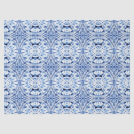Shibori Gefärbte Krawatte Indigo Blue White Asian  Seidenpapier