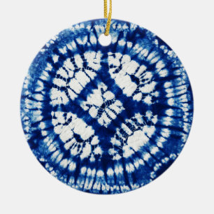 Shibori Gefärbte Krawatte South Seas Indigo Batik Keramik Ornament
