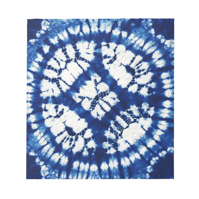 Shibori Gefärbte Krawatte South Seas Indigo Batik Notizblock (Vorderseite)