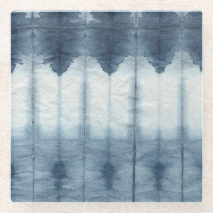 Shibori Indigio Druck Glasuntersetzer