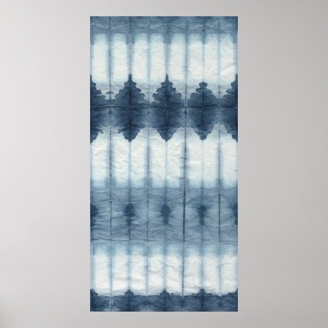 Shibori Indigio Print Poster (Vorne)