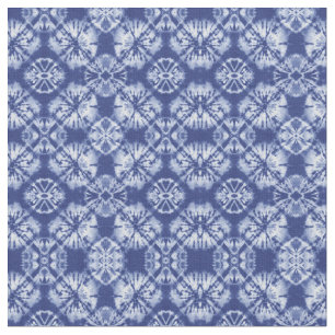Shibori Indigo Blue Gefärbte Krawatte Abstraktes M Stoff