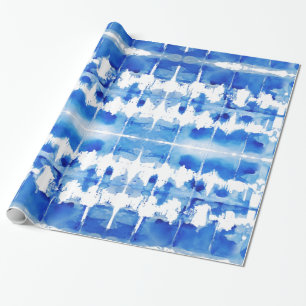Shibori Indigoblau Geschenkpapier