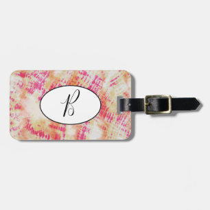 Shibori Pink Orange Gefärbte Krawatte Gepäcktag Gepäckanhänger
