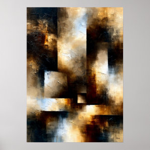 Shibui Bronze Passage Texturierte Geometrische Abs Poster