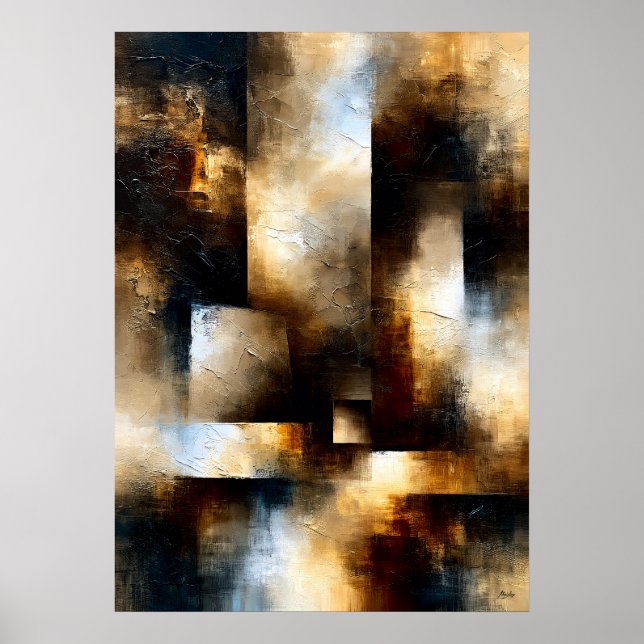 Shibui Bronze Passage Texturierte Geometrische Abs Poster (Vorne)