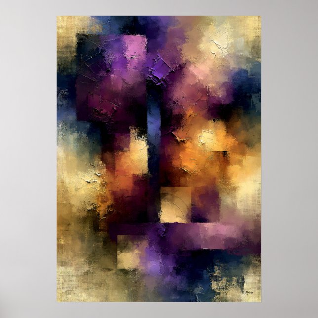 Shibui Violette Stille Japanisch Inspirierte Textu Poster (Vorne)